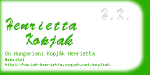 henrietta kopjak business card